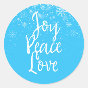 Joy Peace Love Christmas Holiday Classic Round Sticker