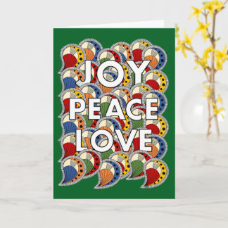 Joy Peace Love - Custom Background & Message Card