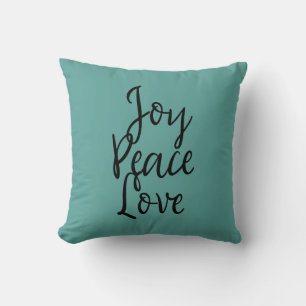 Joy Peace Love Inspirational Quote Cushion