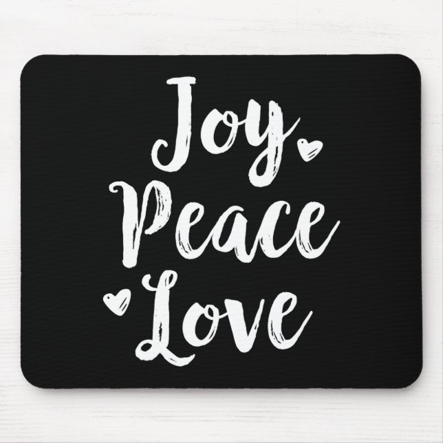 Joy Peace Love Red Brushed Script Womens Holiday  Mouse Pad (Front)