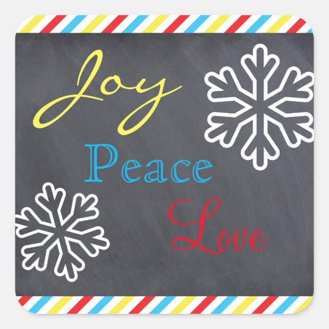 Joy, Peace, Love - Square Sticker (Front)
