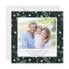 Joy Peace Love Winter Greenery Photo Square