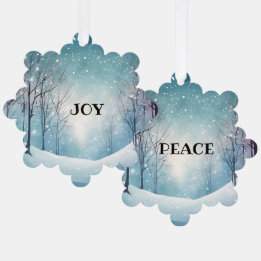 JOY & PEACE SNOWFLAKE PAPER TREE DECORATION CARD