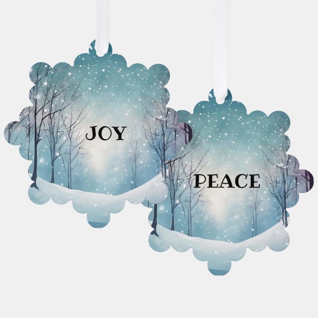 JOY & PEACE SNOWFLAKE PAPER TREE DECORATION CARD (Front/Back)