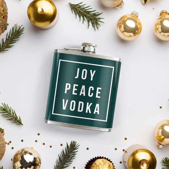 Joy Peace Vodka | Funny Adult Christmas Holiday Hip Flask (Creator Uploaded)