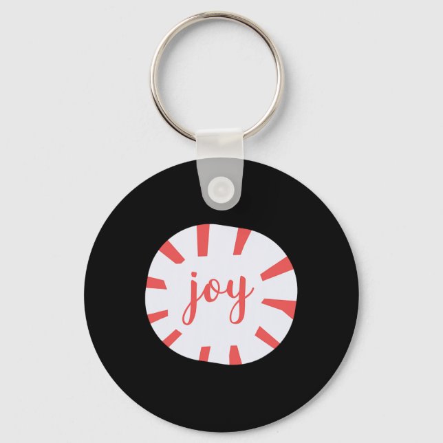 Joy - Peppermint Christmas  Key Ring (Front)