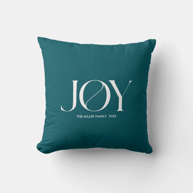 Joy | Personalised Christmas Throw Pillow (Front)