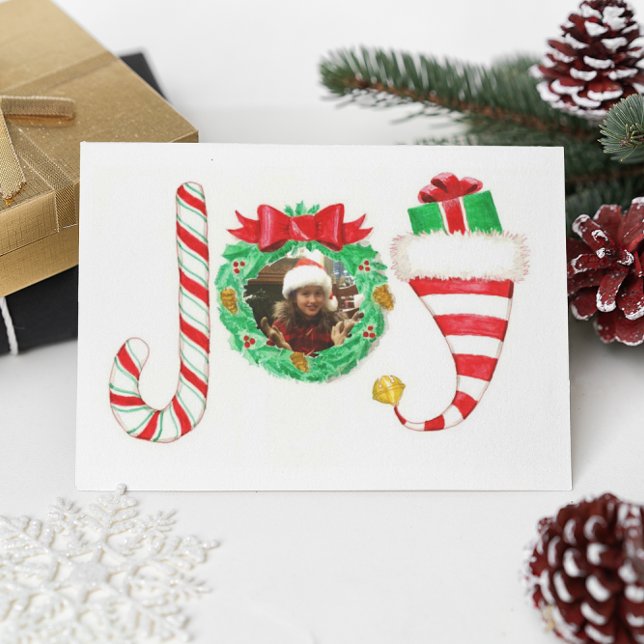 Joy Personalised Photo Christmas Card (Creator Uploaded)