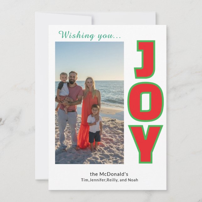 Joy Personalised Photo Collage Holiday Card (Front)