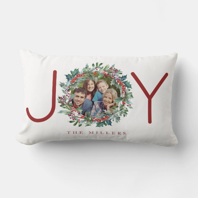 JOY Photo Christmas Lumbar Cushion (Front)