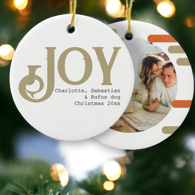 Joy Photo Christmas Personalised Ceramic Ornament (Joy Photo Christmas Personalized Ceramic Ornament from Ricaso)