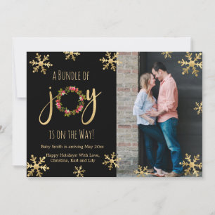 Joy Photo Christmas Pregnancy Announcement Cards
