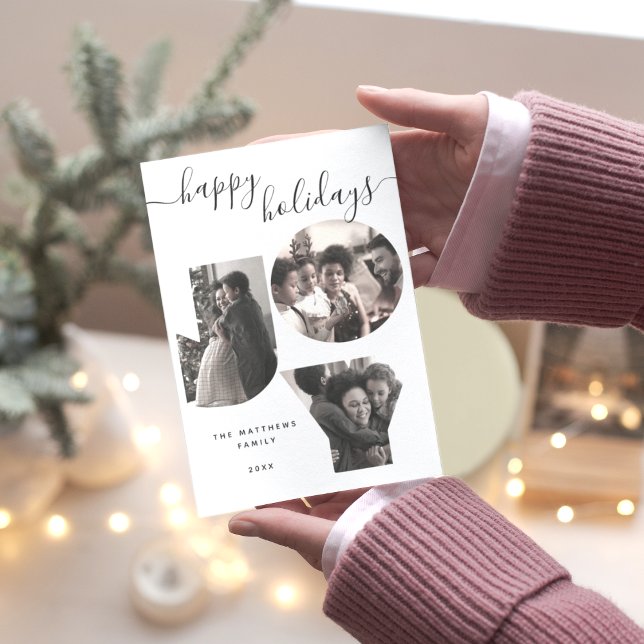 Joy Photo Collage Merry Christmas Happy Holidays Holiday Card (Creator Uploaded)