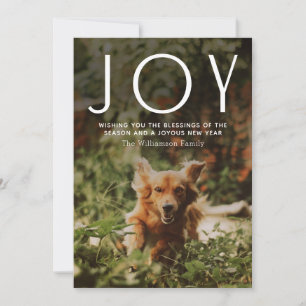 JOY Photo Typography Christmas Holiday Card