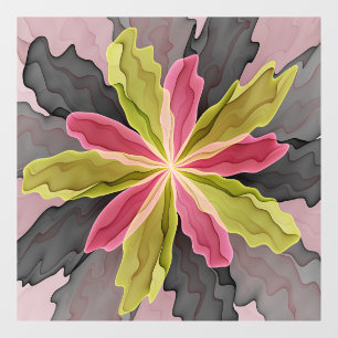 Joy, Pink Green Anthracite Fantasy Flower Fractal