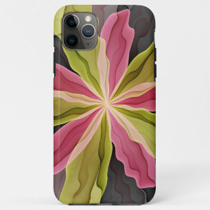Joy, Pink Green Anthracite Fantasy Flower Fractal iPhone 11 Pro Max Case
