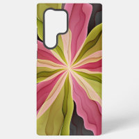 Joy, Pink Green Anthracite Fantasy Flower Fractal