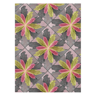 Joy, Pink Green Anthracite Fantasy Flower Fractal Tablecloth