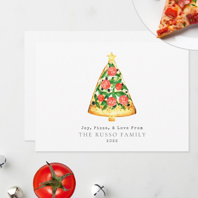 Joy Pizza Love Christmas Holiday Card (Creator Uploaded)