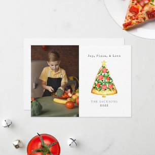 Joy Pizza Love Christmas Photo Family Holiday Card