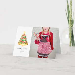 Joy Pizza Love Christmas Photos Card