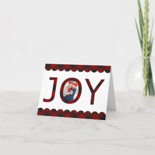 Joy plaid photo holiday card