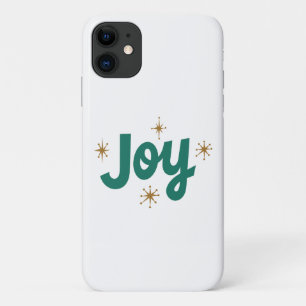 Joy pretty Christmas White and blue text iPhone 11 Case