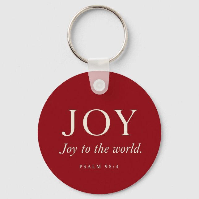 JOY | Psalm 98:4 | Christmas Gift Key Ring (Back)