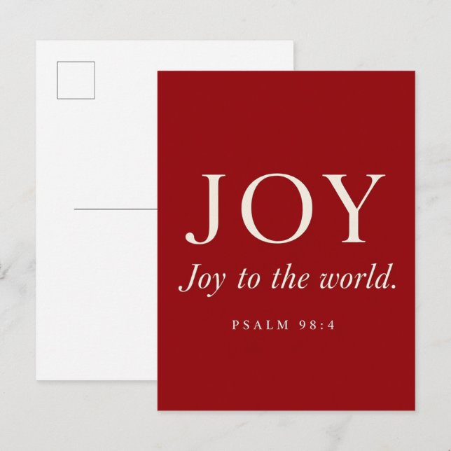 JOY | Psalm 98:4 | Christmas Gift Postcard (Front/Back)
