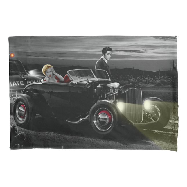 Joy Ride B&W 2 Pillowcase (Front-Left)
