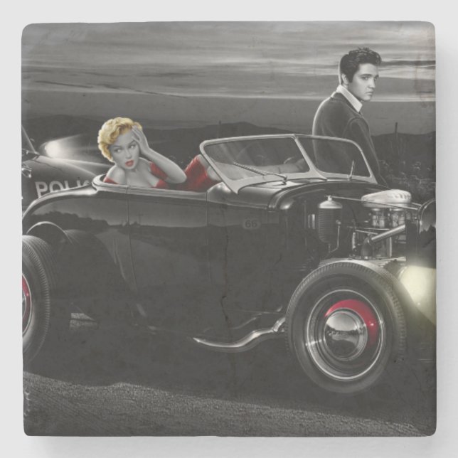 Joy Ride B&W Stone Coaster (Front)