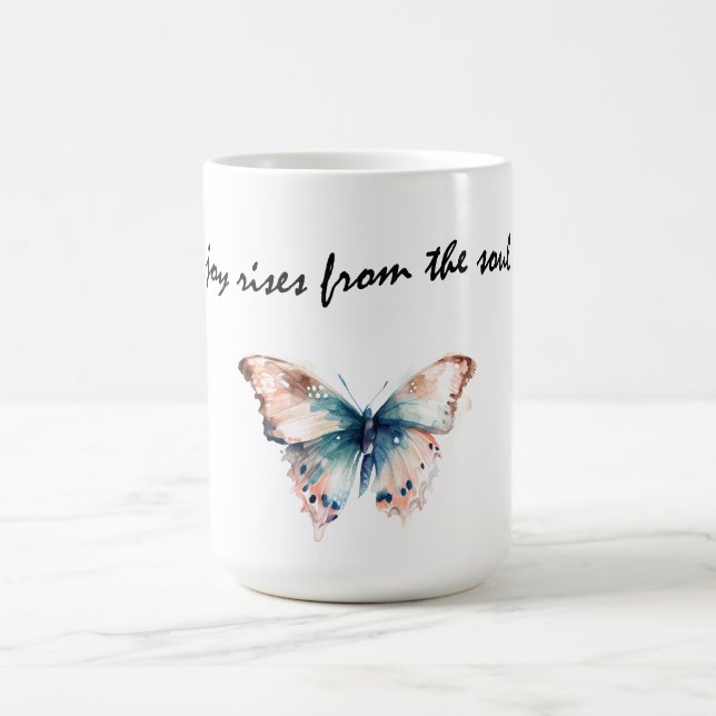Joy Rises from the Soul Butterfly Coffee Mug (Center)
