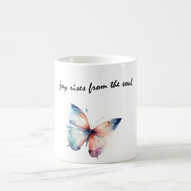 Joy rises from the soul Butterfly Coffee Mug (Center)
