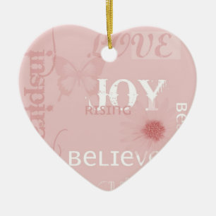 Joy Rising Pink Ceramic Ornament