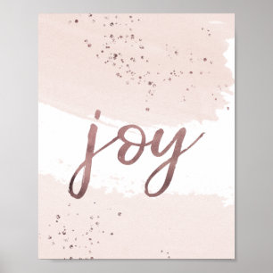 Joy Rose Gold Christmas Poster