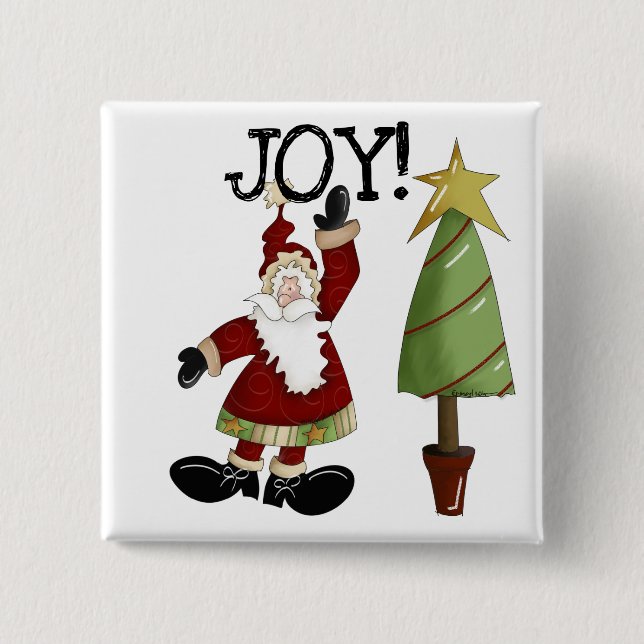 JOY Santa Claus T-shirts and Gifts 15 Cm Square Badge (Front)