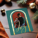 Joy Script Elegant Arch Photo Family Frame Foil Holiday Card<br><div class="desc">Elegant modern stripes photo holiday foil card. Our Design features an elegant modern photo arch in gold foil along with "Joy" written in a calligraphy font in gold foil. Customise with your own photo added to the photo arch along with the year and family signature which is also in gold...</div>