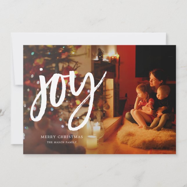 Joy Script Photo Holiday Card (Front)