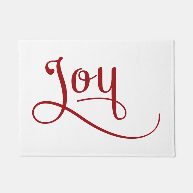 Joy Script Red Doormat (Front)
