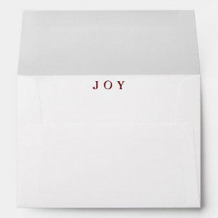 “JOY” Script Red Elegant Business Personal Envelope