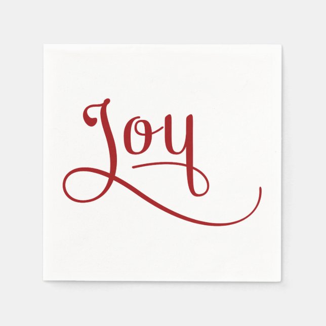 Joy Script Red Napkin (Front)