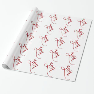Joy Script Red Wrapping Paper