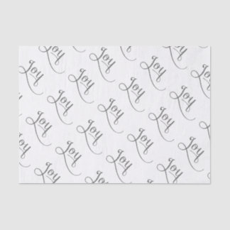 Joy Script Silver Glitter Tissue Paper