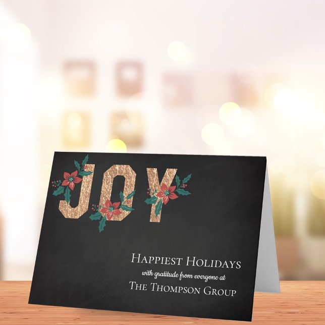 JOY Season's Greetings Corporate Business Holiday Card (JOY Season's Greetings Corporate Business Holiday Card)