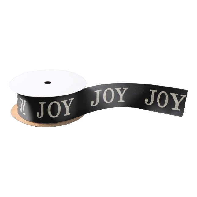 JOY (silver) Satin Ribbon (Spool)