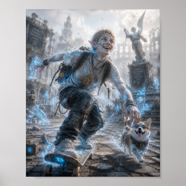 Joy / Skateboarder / Abandoned Square Poster (Front)