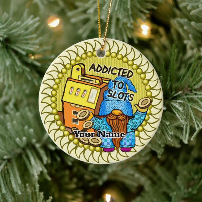 Joy slots gnome ceramic ornament (Tree)