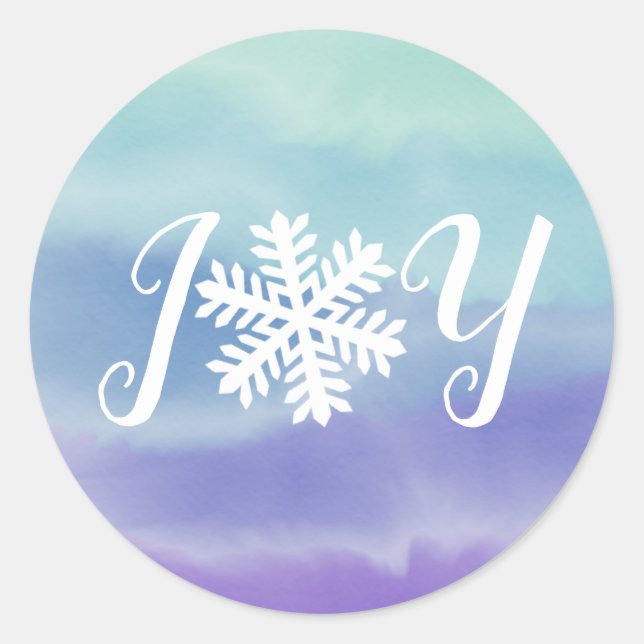 Joy Snowflake Classic Round Sticker (Front)
