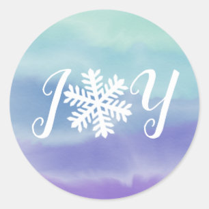 Joy Snowflake Classic Round Sticker