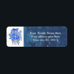 Joy Snowflake Kiwi Bird Blue Address Label Return Address Label<br><div class="desc">Be cute, be elegant, be joyful. Here is a cute cartoon kiwi bird decked out for the holidays in a blue snowfflake waving and standing on "JOY" stylised with a swirly "O". Write in your personalised name and address on a midnight indigo sky with stars. Makes a great gift for...</div>